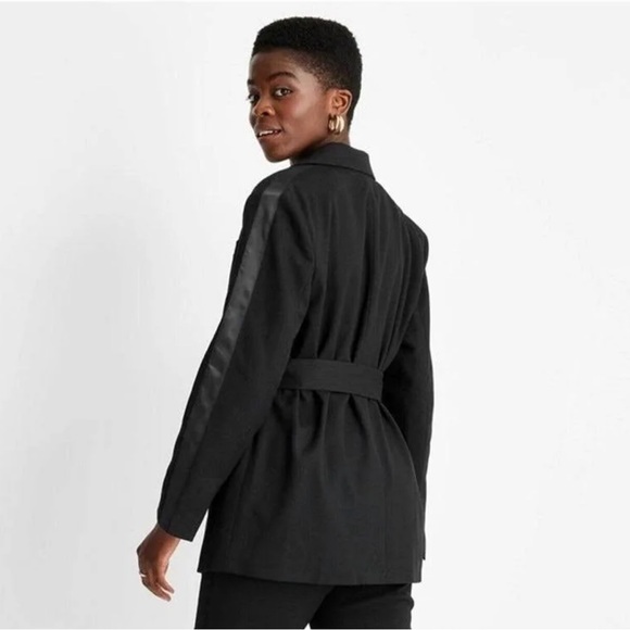 Future Collective Kahlana Barfield Brown x Target Black Tie Front Blazer  szS - Picture 11 of 13